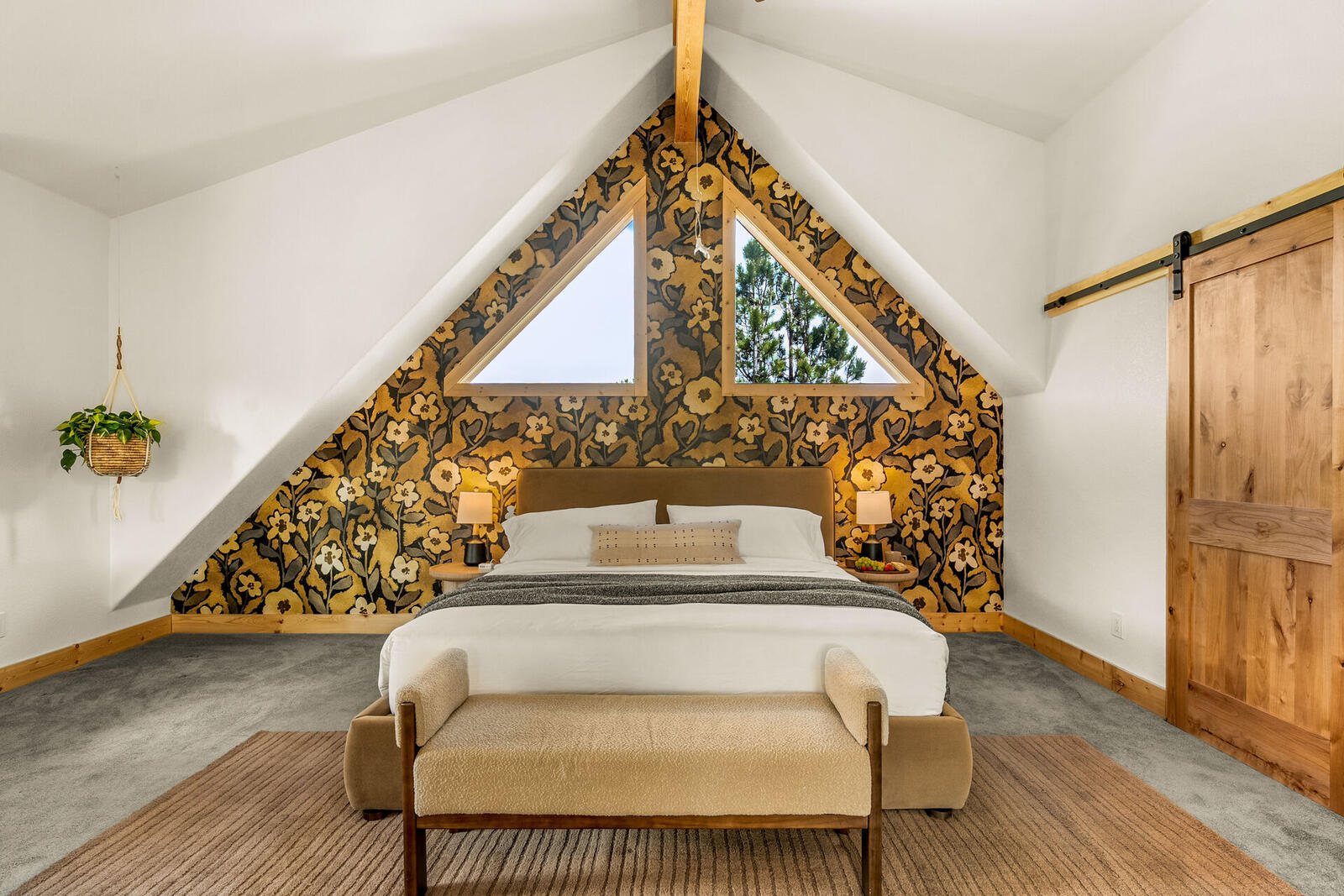 Primary suite A-frame window